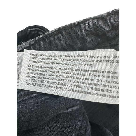 Abercrombie Fitch The Mom Short Womens Size 4 Black Distressed High Rise Cut Off - Picture 7 of 7